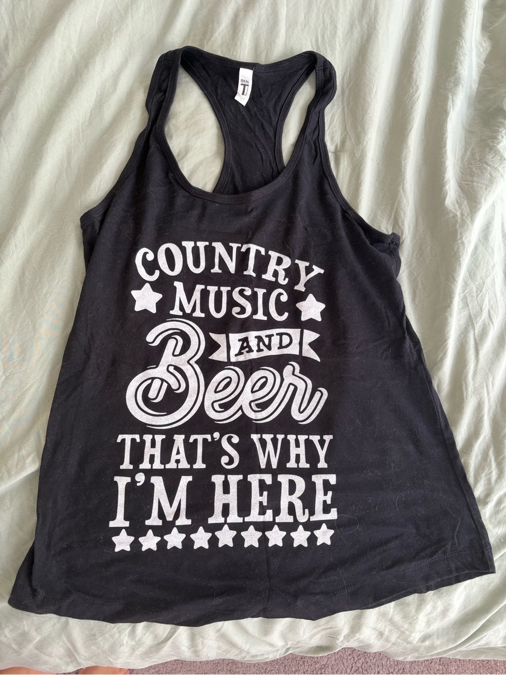 Black Graphic Tank Top "Country Music and Beer"